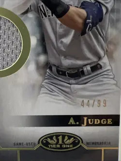 2023 Topps Tier One Aaron Judge MLB Jersey Relic SP /99 New York Yankees - Image 2