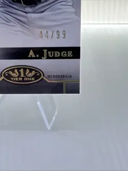 2023 Topps Tier One Aaron Judge MLB Jersey Relic SP /99 New York Yankees - Image 5