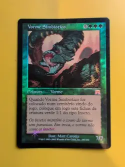 Vorne Simbiotico. Symbiotic Wurm. Foreign Onslaught. MTG Card. Old vintage FOIL - Image 1