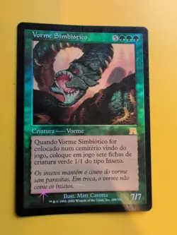 Vorne Simbiotico. Symbiotic Wurm. Foreign Onslaught. MTG Card. Old vintage FOIL - Image 2