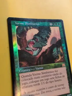Vorne Simbiotico. Symbiotic Wurm. Foreign Onslaught. MTG Card. Old vintage FOIL - Image 3