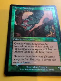 Vorne Simbiotico. Symbiotic Wurm. Foreign Onslaught. MTG Card. Old vintage FOIL - Image 4