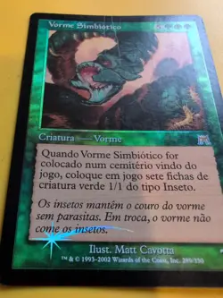 Vorne Simbiotico. Symbiotic Wurm. Foreign Onslaught. MTG Card. Old vintage FOIL - Image 5