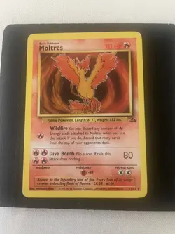 Pokemon TCG Moltres 27/62 Fossil Regular Non Holo Rare Card Vintage WOTC LP/NM - Image 2