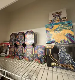 Pokemon Trading Card Game Elite Trainer Box, Mega Evolution Tin, Charizard - Image 1