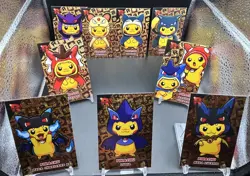 Pikachu Poncho FULL SET - Gold Cracked Ice Holo - Team Rocket Database (9 Cards) - Image 2