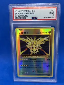 Reverse Holo Foil Zapdos # 42/108 XY Evolutions Set Pokemon Cards PSA 9 MINT - Image 1