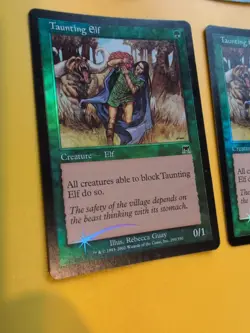 Taunting Elf x3. Onslaught. MTG Card. Old vintage FOIL. Shooting star. 3 card - Image 3