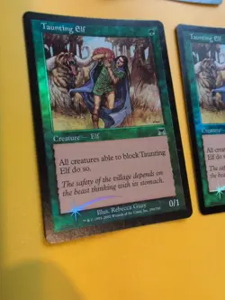 Taunting Elf x3. Onslaught. MTG Card. Old vintage FOIL. Shooting star. 3 card - Image 4