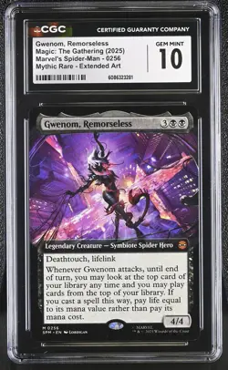 GWENOM, REMORSELESS Marvel's Spider-Man Extended Art Mythic CGC 10 MTG - Image 1