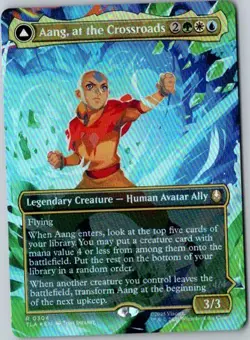 MTG, Aang, at the Crossroads (Borderless) NM FOIL Avatar TLA - Image 1