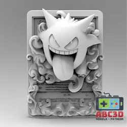Pokemon card 3D - Gengar - 3D printed with 8k resin - UNPAINTED - Image 2