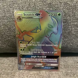 Sceptile GX Rainbow Rare Lost Thunder Card 216/214 Pokemon TCG - Image 1
