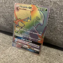 Sceptile GX Rainbow Rare Lost Thunder Card 216/214 Pokemon TCG - Image 2