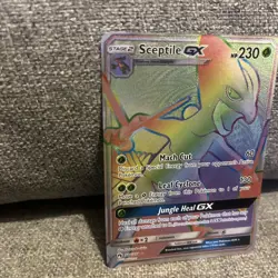 Sceptile GX Rainbow Rare Lost Thunder Card 216/214 Pokemon TCG - Image 3