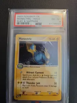 2003 Pokemon Ex Manectric - Holo Ruby & Sapphire #9 PSA 6 Ex-Mt - Image 1