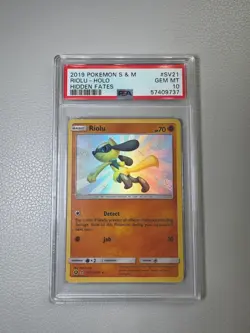 Pokemon Riolu SV21/SV94 Holo Shiny Vault Hidden Fates PSA 10 2019 - Image 1