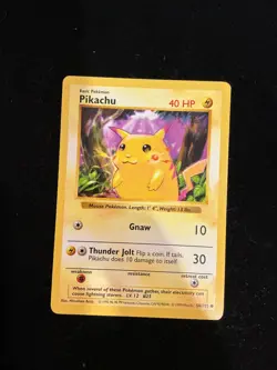 Pikachu 58/102 Base set Shadowless Red Cheeks Wizards Pokemon non-holo rare card - Image 1