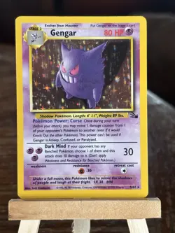 Pokemon Gengar 5/62 Fossil Holo Rare 80 HP Unlimited English - Image 1