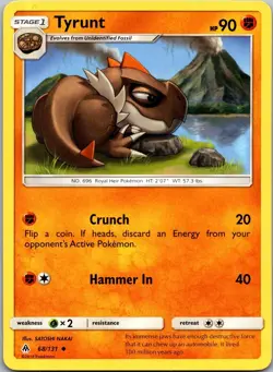 Tyrunt 68/131 UC Forbidden Light Pokemon Near Mint - Image 1