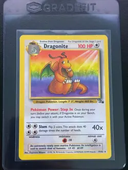 Dragonite #19 Non Holo Fossil Set, Pokemon Vintage 1999 Kagemaru Himeno NM - Image 3