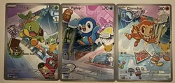 Pokemon TCG First Partner Illustration Series 1 Sinnoh Gen 4 Promo (set of 3) NM - Image 3
