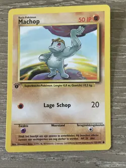 Machop 52/102 1st Edition Base Set NM DUTCH Pokemon Free Ship - Image 1