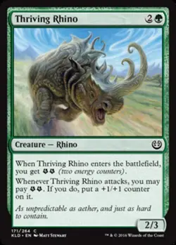 1x Thriving Rhino - Foil MTG Kaladesh NM Magic Foil - Image 1