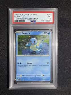 2023 POKEMON SVP EN-SV BLACK STAR PROMO 151 POSTER COLL #048 SQUIRTLE PSA 9 - Image 1