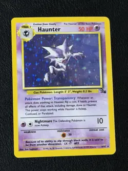 Pokemon TCG Haunter Fossil Unlimited 1999 6/62 Holo Rare Vintage WOTC - Image 1