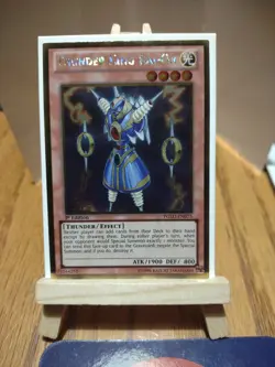 Yu-Gi-Oh Card Thunder King Rai-Oh PGLD-EN075 Gold Rare 1st Edition Collectible. - Image 1