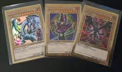 Blue-Eyes White Dragon & Red-Eyes B Dragon & Dark Magician MGED Gold NM Yugioh - Image 1