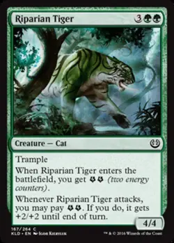 1x Riparian Tiger - Foil MTG Kaladesh NM Magic Foil - Image 1
