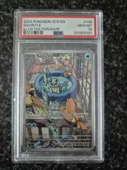 Pokemon Squirtle 148/142 Stellar Crown Full Art Rare Graded Card PSA 10 - Image 1