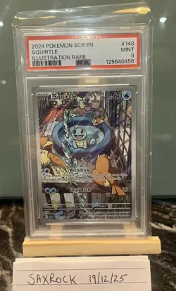 PSA 9 Squirtle 148/142 Pokemon Stellar Crown Full Art Rare Graded Card - Image 1