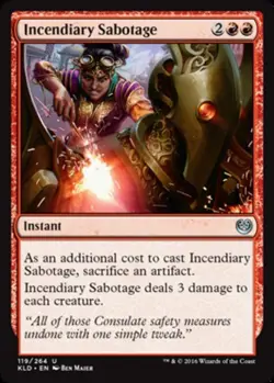 1x Incendiary Sabotage - Foil MTG Kaladesh NM Magic Foil - Image 1