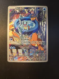 Pokemon Squirtle TCG Full Art Holo Rare Card Stellar Crown 148/142 - Image 1