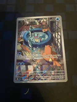 Pokemon Squirtle TCG Full Art Holo Rare Card Stellar Crown 148/142 - Image 1