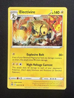 POKEMON TCG: ELECTIVIRE 047/172 BRILLIANT STARS NON HOLO RARE CARD NM - Image 1