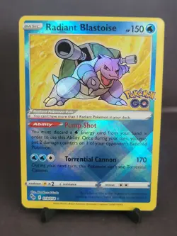 Pokemon TCG Radiant Blastoise Holo Card 018/078 Pokemon Go - Image 1