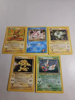Pokemon 5 Card Lot As Pictured Stars Various Dates See Description - Image 1