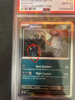 POKEMON OBF EN-OBSIDIAN FLAMES TRIPLE WHAMMY TINS DARKRAI PSA 10 Double Swirl - Image 3