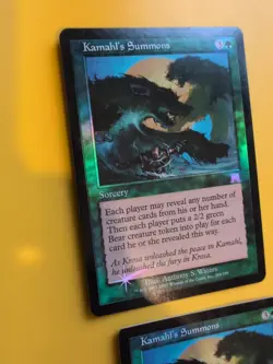 Kamahl's Summons x2 Sorcery Onslaught MTG Card. Old vintage FOIL. Shooting star. - Image 3