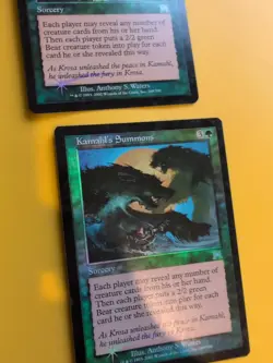 Kamahl's Summons x2 Sorcery Onslaught MTG Card. Old vintage FOIL. Shooting star. - Image 5