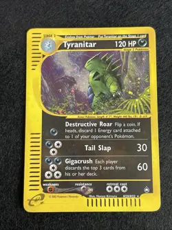 LP Tyranitar H28/H32 Aquapolis 2002 Holo E-Series Vintage Pokemon Card TCG - Image 1