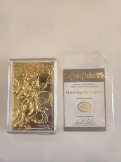 Pokemon #150 MEWTWO 23k Gold Plated Trading Card 1999 Burger King W CERT of AUTH - Image 1