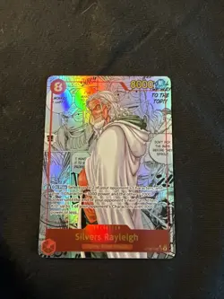 One Piece Silvers Rayleigh Parallel Manga Card OP08-118 Two Legends Foil - Image 1