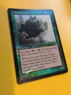 Krosan Tusker. Beast Onslaught. MTG Card. Old vintage FOIL. Shooting star. - Image 5