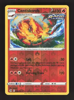2021 Pokemon Card Centiskorch Reverse Holo Rare #048/264 Fusion Strike - Image 1