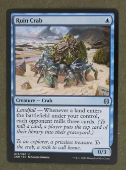 Mtg Ruin Crab 075 Regular Blue Zendikar Rising; M/NM - Image 1